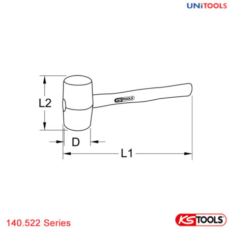 Búa cao su 300g KS Tools 140.522 Series-1