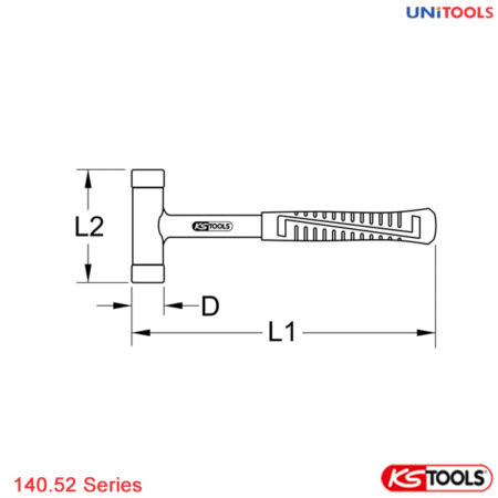 Búa mềm KS Tools 140.52 Series thay thế được đầu.-1