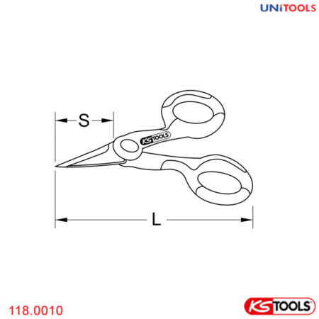 Kéo cắt cắt gioăng 140 mm KS Tools 118.0010-2
