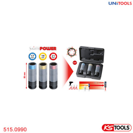 SlimPOWER impact socket 1/2 inch 3 pcs KS Tools 515.0990