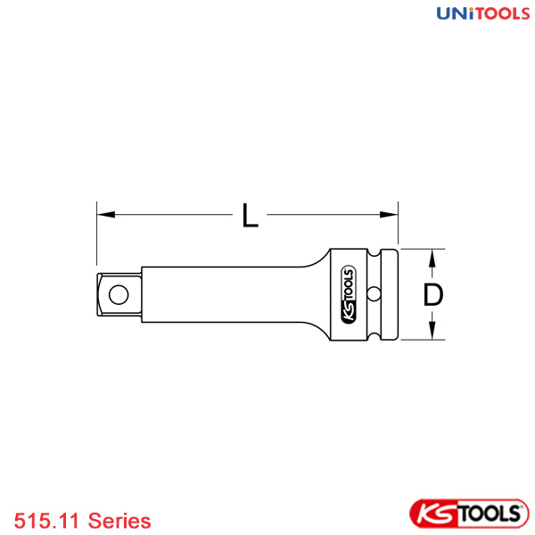 Thanh nối dài đen 1/2 inch KS Tools 515.11 Series-1