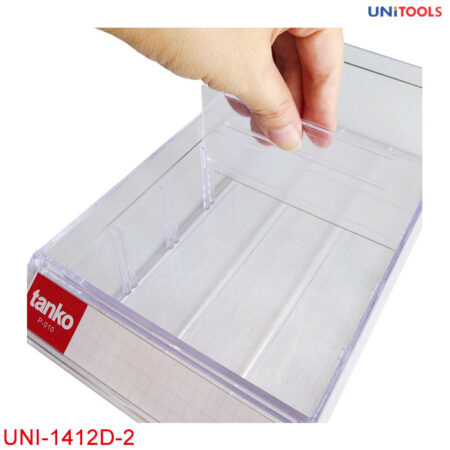 Tủ đựng linh kiện nhiều ngăn UNI-1412D-2 kim loại tấm (2)