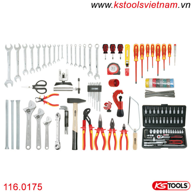 bộ đồ nghề sửa chữa điện lạnh điều hòa 129 món 116.0175 ks tools