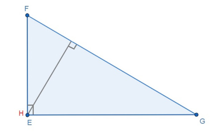 Tam giác EFG với trực tâm là đỉnh E