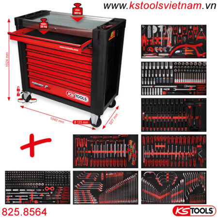 tủ dụng cụ sửa chữa ô tô 564 món 8 ngăn 825.8564 KS Tools