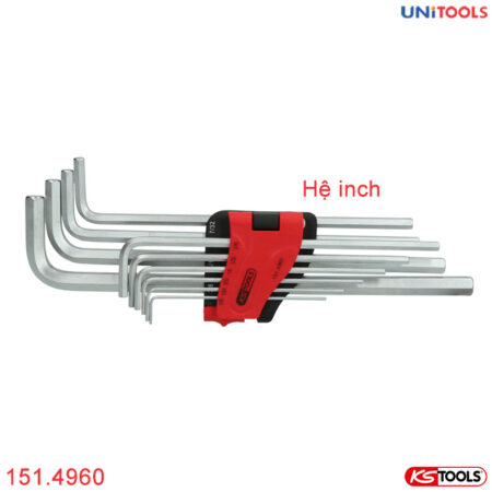 bộ lục giác hệ inch 10 cây dài KS Tools 151.4960 Germany