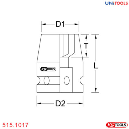 Đầu tuýp đen lục giác 1/2 inch 17mm 515.1017 KS Tools (1)