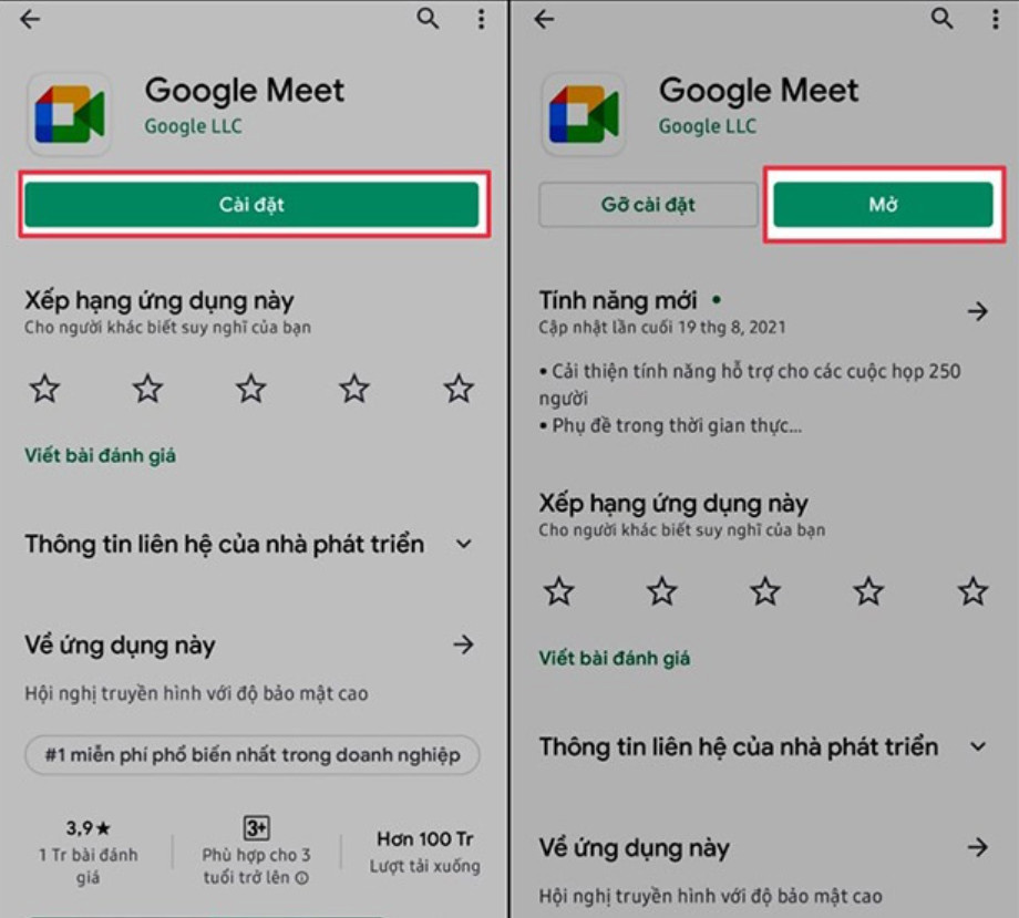 Tải ứng dụng Google Meet trên điện thoại