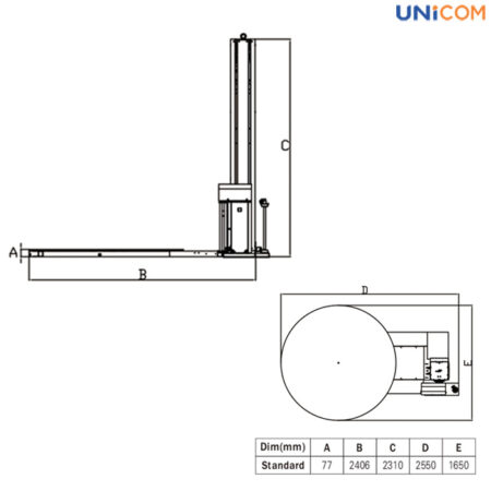máy quấn màng co pallet tự động Cyklop germany CST 204 thông số (2)