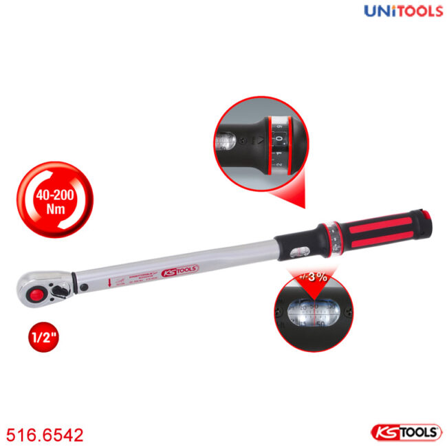 Cờ lê lực Cần xiết lực 40-200 Nm 516.6542