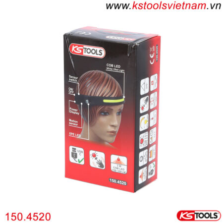 Đèn pin đội đầu chiếu sáng 270 độ KS Tools 150.4520.