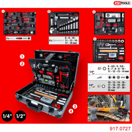 bộ dụng cụ sửa chữa đa năng 127 món 911.0727 kstools germany