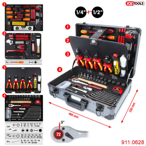 chi tiết bộ dụng cụ đồ nghề điện 128 món 911.0628
