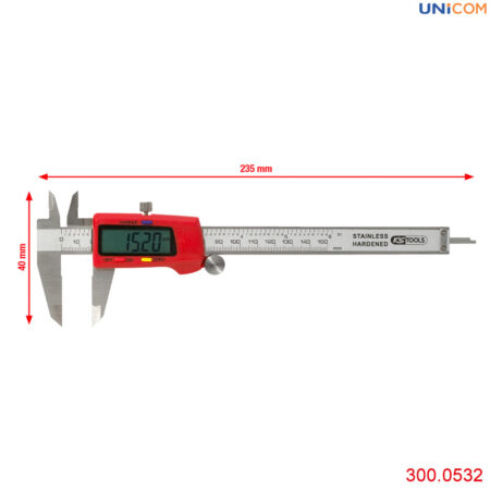 kích thước Thông số kỹ thuật thước cặp điện tử 300.0532 ks tools