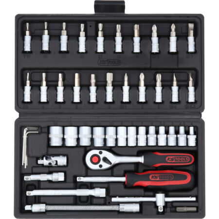 chi tiết Bộ đầu tuýp tay vặn 1/4 inch, 46 pcs model 911.0646 KS Tools