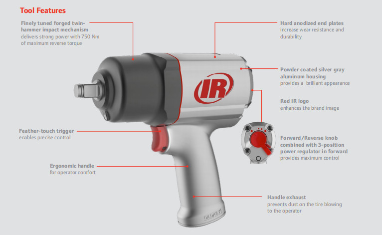 Đặc tính kỹ thuật của máy siết bulong khí nén E132 Ingersoll Rand 