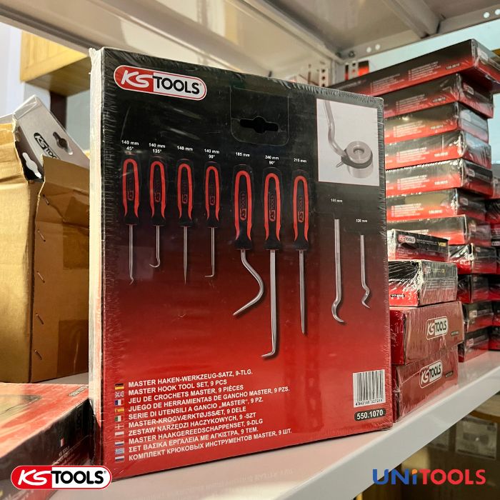 Bộ dụng cụ móc lỗ 9 hi tiết 550.1070 KS Tools