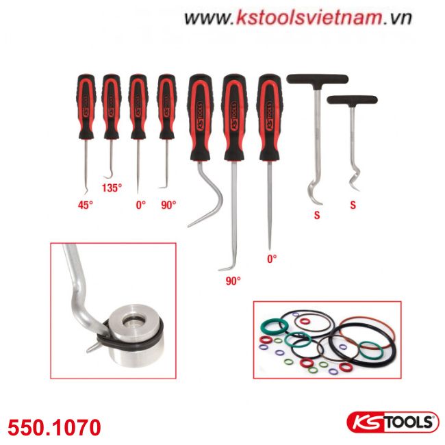 Bộ dụng cụ móc lỗ 9 chi tiết model 550.1070 KS Tools