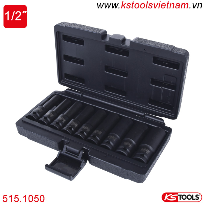 Bộ đầu khẩu hoa thị dài 1/2 inch 9 món 515.1050 E10 - E24 KS Tools