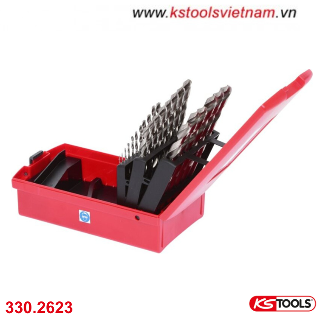 Bộ khoan xoắn HSS-G 25 chiếc 1-13mm KS Tools 330.2623