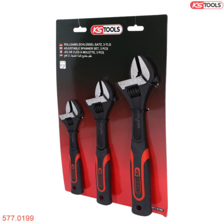bộ mỏ lết tay cầm nhựa 3 cây KS Tools 577.0199