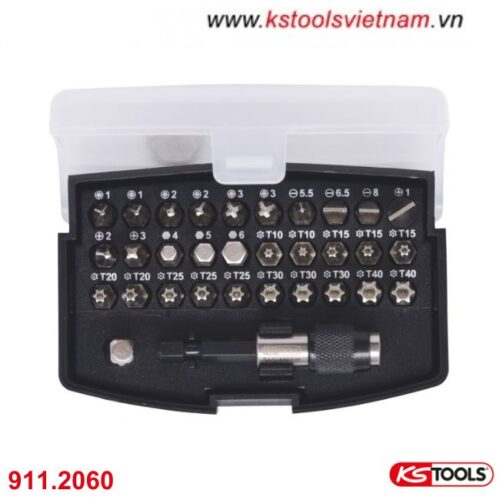 Bộ mũi vặn vít 1/4 inch, 32 chi tiết 911.2060 KS Tools