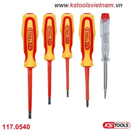 Bộ tuốc nơ vít cách điện 1000V 5 chi tiết model 117.0540 KS Tools