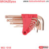 BRONZEplus Bộ lục giác đầu bi 9 cây bằng đồng 963.1518 KS Tools