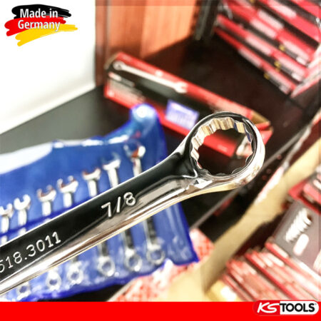 CHROMEplus Bộ cờ lê vòng miệng hệ inch 11 chi tiết KS Tools 518.3000