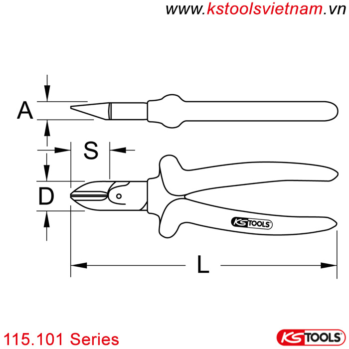 ERGOTORQUE Kìm cắt thép 18mm 115.1011 KS Tools