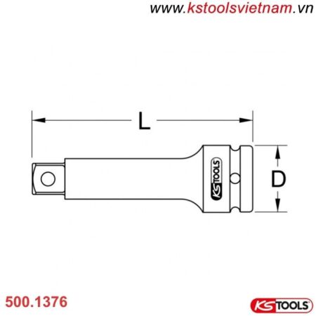 Thanh nối dài đen 3/4 inch 515.1376 KS Tools 100mm