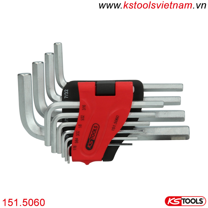 bộ lục giác hệ inch 10 cây ks tools 151.5060