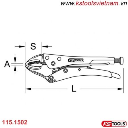 Kìm bấm chết ngàm thẳng Germany 115.1502 KS Tools