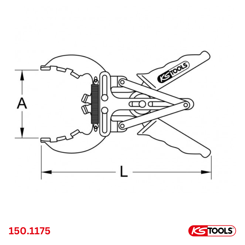 Kìm tháo xéc măng piston KS Tools model 150.1175