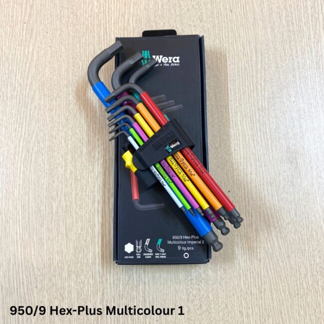 Bộ lục giác đầu bi dài 9 cây Wera 950/9 Hex-Plus Multicolour nhiều màu sắc hệ mét