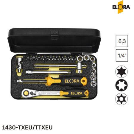 ELORA 1430-TXEU/TTXEU Bộ tuýp vít hoa thị 21 chi tiết