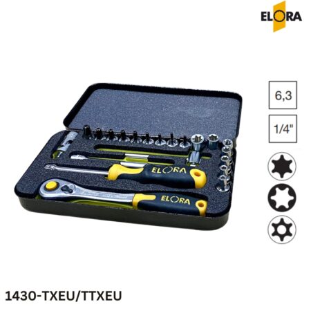 ELORA 1430-TXEU/TTXEU Bộ tuýp vít hoa thị 21 chi tiết