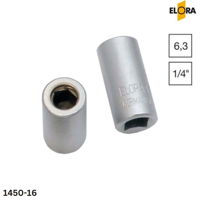 ELORA 1450-16 Đầu chuyển tuýp vuông sang lục giác 1/4 inch