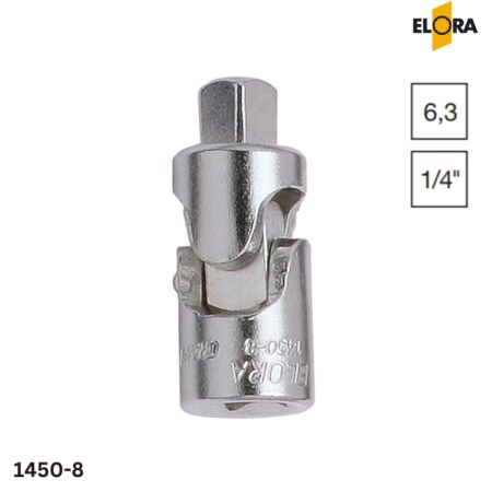 ELORA 1450-8 Đầu lắc léo, vuông 1/4″ 45mm