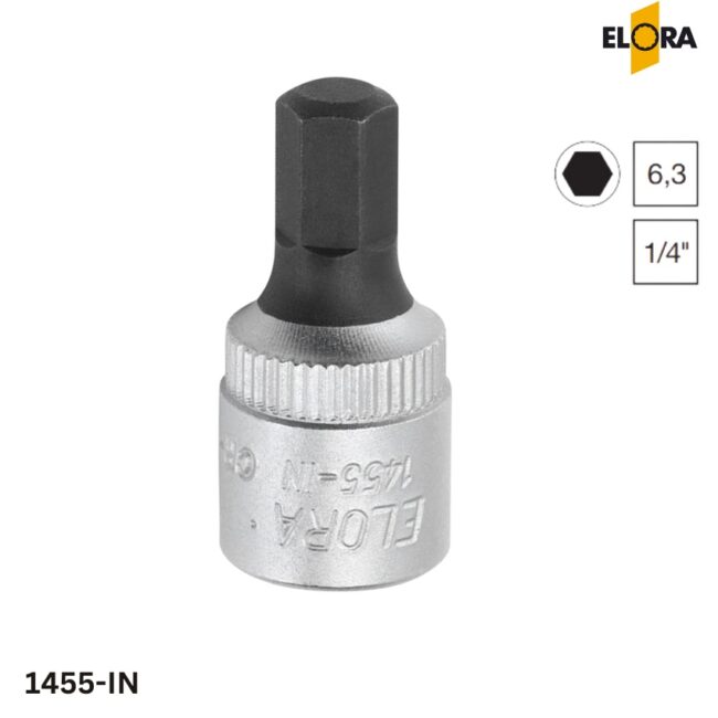 1455-IN Elora: Đầu tuýp lục giác âm 1/4 inch