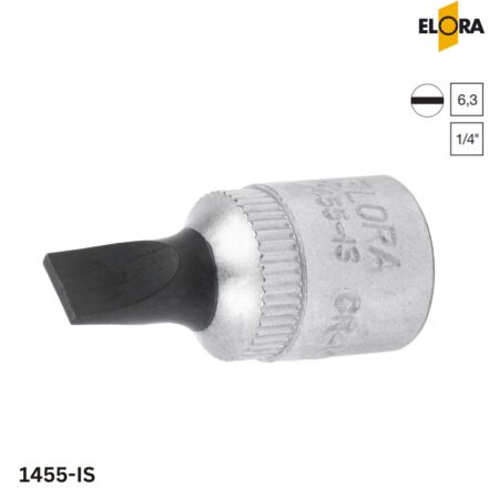 1455-IS Elora: Đầu tuýp mũi tua vít dẹt 1/4