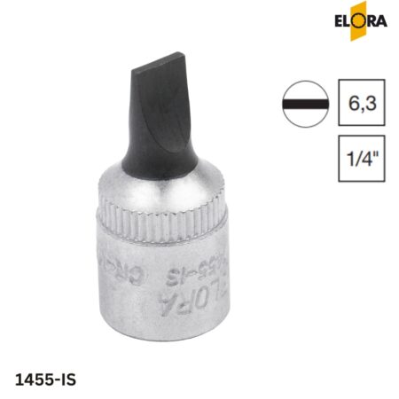 1455-IS Elora: Đầu tuýp mũi tua vít dẹt 1/4