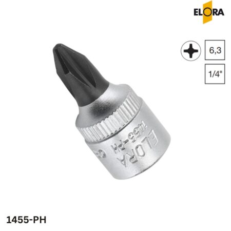 1455-PH Elora: Đầu tuýp vít bake 1/4