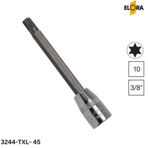 ELORA 3244-TXL-45 Đầu tuýp hoa thị, vuông 3/8