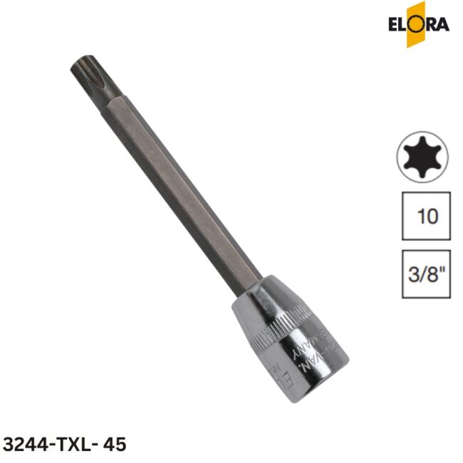ELORA 3244-TXL-45 Đầu tuýp hoa thị, vuông 3/8
