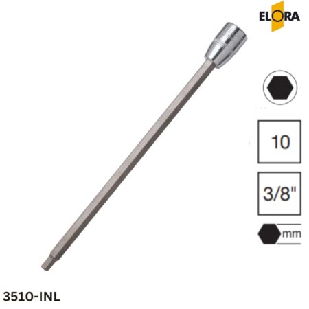 ELORA 3510-INL Đầu khẩu lục giác dài, 3/8 inch