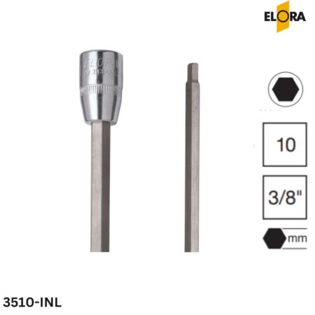 ELORA 3510-INL Đầu khẩu lục giác dài, 3/8 inch