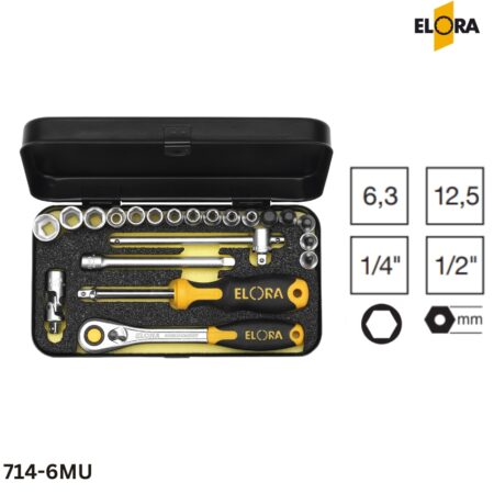 ELORA 714-6MU Bộ tuýp 25 chi tiết hệ mét