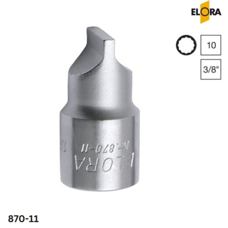 870-11 Series Elora: Đầu tuýp tua vít dẹt, vuông 3/8 inch