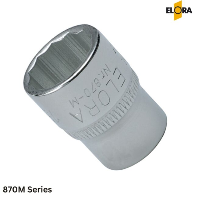ELORA 870M Series Đầu tuýp hệ mét 12 cạnh, vuông 3/8 inch